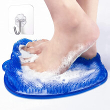 1 spazzola per piedi grande per doccia (blu), scrubber per piedi per doccia - pulisce, esfolia, massaggia i piedi senza piegarli, favorisce la circola