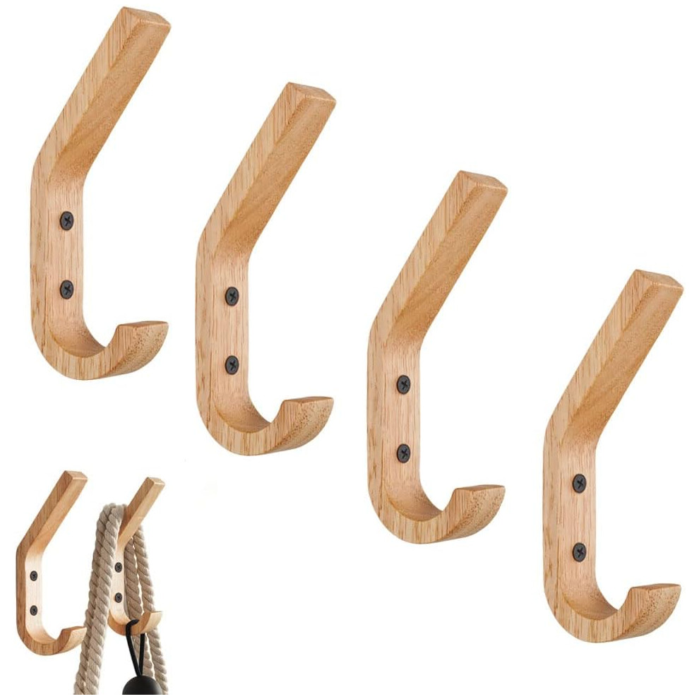 Genérico Hangers voor dekbedden, 4 stuks, houten klemmen, houder voor