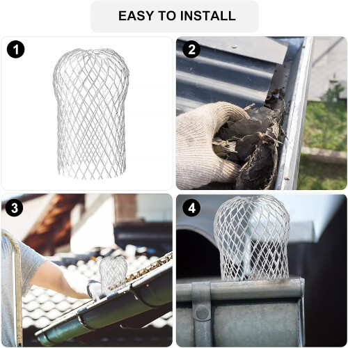 8 Pack Aluminum Gutter Strainer, Flexible and Durable Gutter Strainers for Home Eave Downspout Against Leaves 1