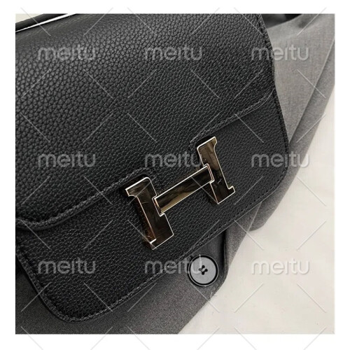 Lychee pattern H buckle light luxury shoulder crossbody bag 2