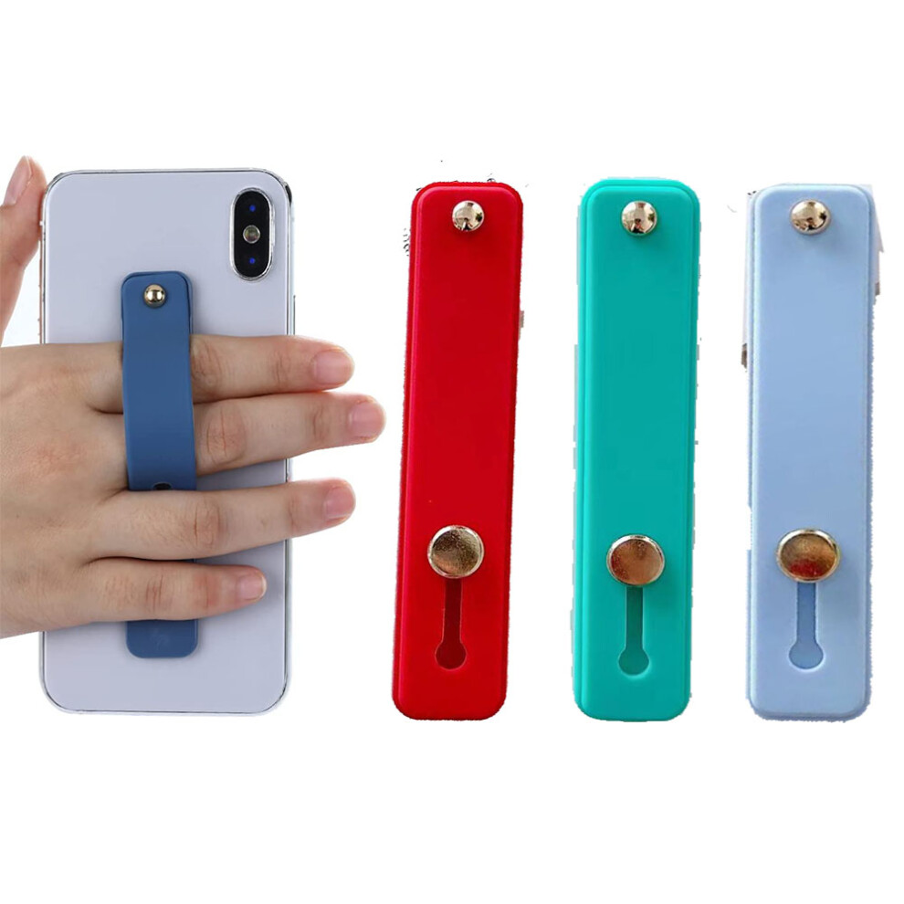 3Pcs Phone Loop Finger Holder, Phone Grip Holder Finger Mobile Phone Grip Silicone Phone Strap Telescopic Mobile Phone Holder(3 Colors) 9469042663498