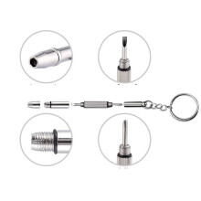 1PCS Pocket Repair Screwdriver for Eyeglasses and Sunglasses Double Ended Keychain Phillips Head, Flat Head and Nut Holder