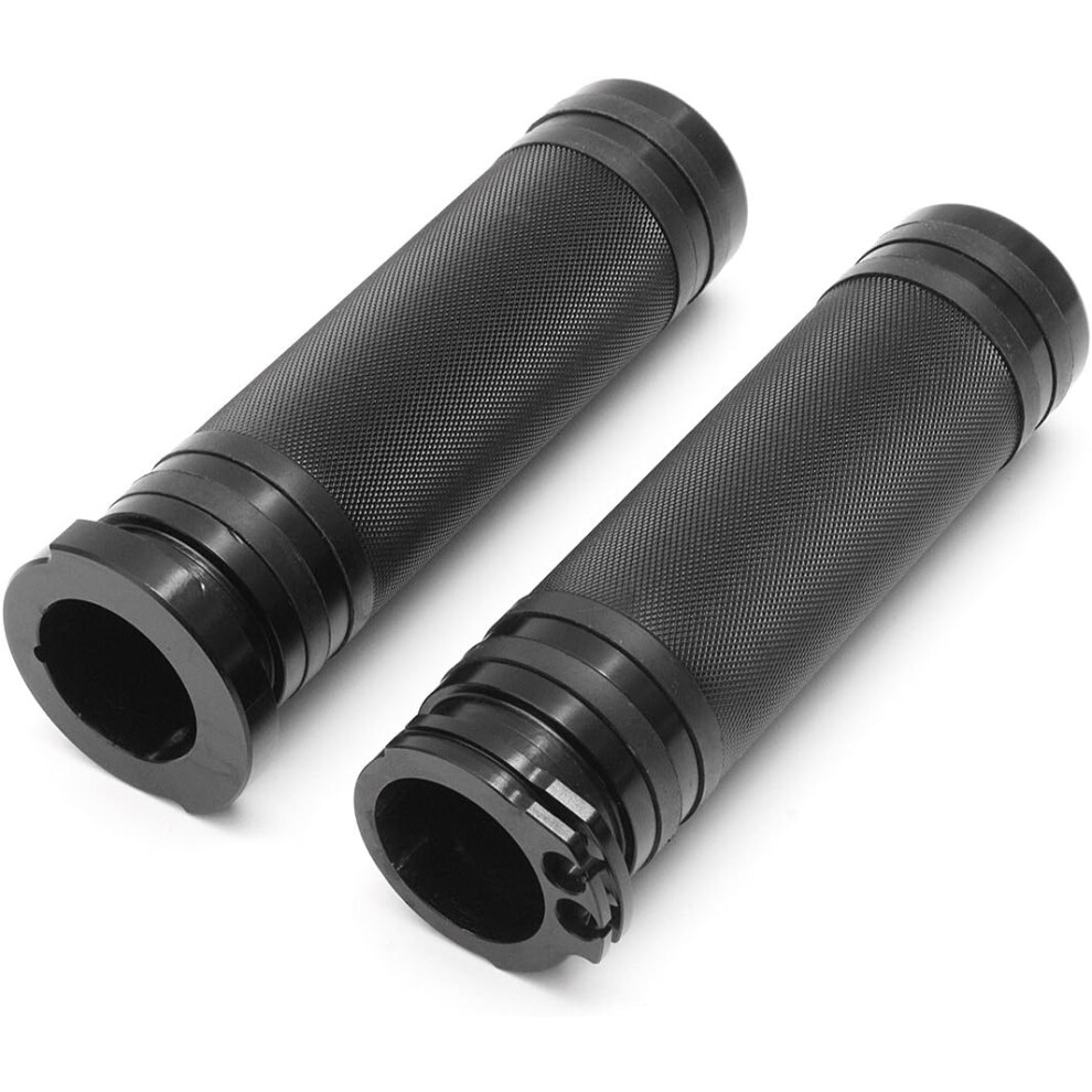 Pair 1 (Black) 25Mm Inch Motorcycle Handlebar Grips For Harley Sportster Cruiser Bobber Black 9469042664181