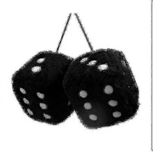 (Black) 1 Pair Plush Dice Of Retro Square Mirror Hanging Couple With Dots For Car Interior Ornament Decoration szkyd
