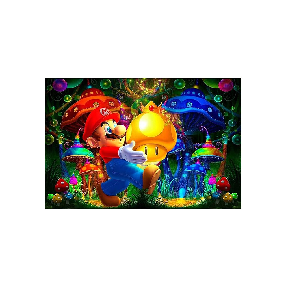 Kits de peinture diamant 5D pour adultes Super Mario, peinture diamant avec diamants, kit de peinture par numéro avec strass, 30,5 x 40,6 cm