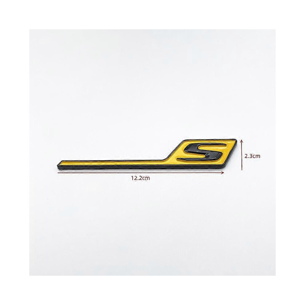(S (Small), Glossy Yellow) 3D Abs Glossy Silver Emblem Sticker S Logo For Mercedes Amg X156 W205 W212 W207 W176 Car Rear Trunk Badg Black/Yellow 5014561750651
