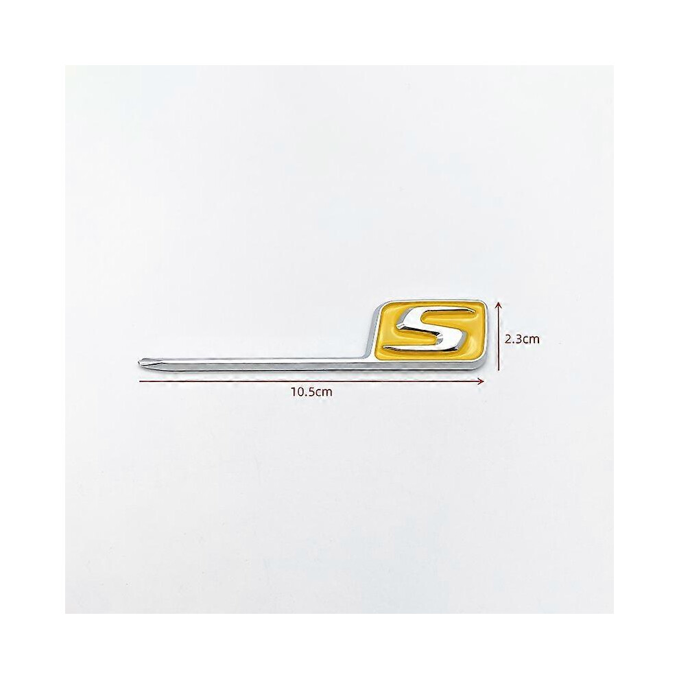 (S (Big), Silver2) 3D Abs Glossy Silver Emblem Sticker S Logo For Mercedes Amg X156 W205 W212 W207 W176 Car Rear Trunk Badge Decal Yellow/Black 5014561750620