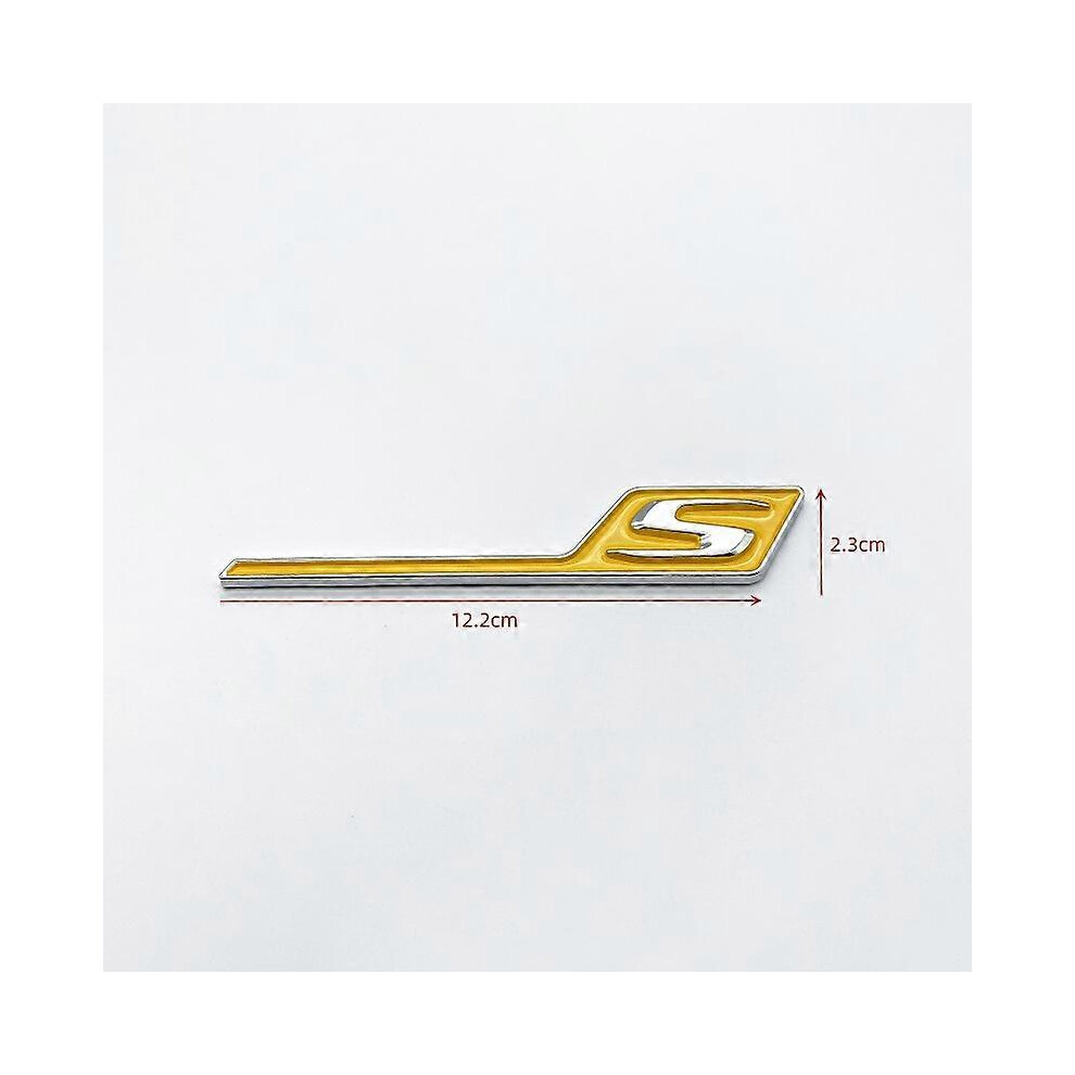 (S (Big), ) 3D Abs Glossy Emblem Sticker S Logo For Mercedes Amg X156 W205 W212 W207 W176 Car Rear Trunk Badge Decal Yellow/Silver/Black 5014561750606