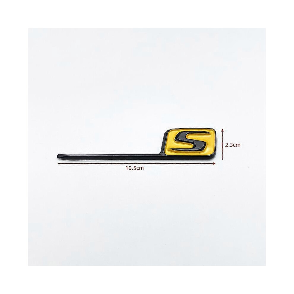 (S (Big), Glossy Yellow1) 3D Abs Glossy Silver Emblem Sticker S Logo For Mercedes Amg X156 W205 W212 W207 W176 Car Rear Trunk Badge Black/Yellow 5014561750637