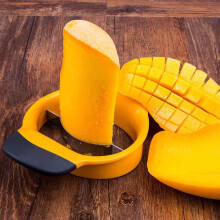 Mangoschneider - 1 Obstschneider aus Edelstahl - Orange und Schwarz