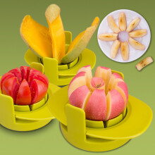 Taglia mele/pomodori/mango - Set da 3 - La base robusta mantiene la frutta/verdura in posizione - Mantiene anche i coltelli organizzati - Lame affilat