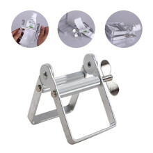 1 exprimidor de tubo de aluminio (plateado), herramienta exprimidora de tubo de metal, exprimidor de pasta de dientes de metal para exprimir pasta de