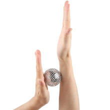 2 bolas de acupresi?n plateadas, bolas de masaje, bola de masaje de 47 mm con agujas, bola de masaje de pies de erizo, bola de reflexolog?a, para rela