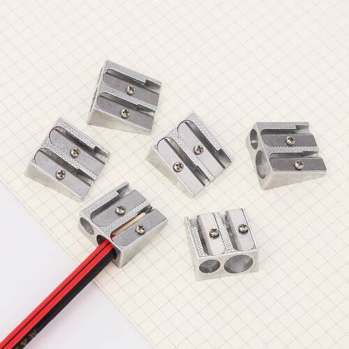 15PCS Double Metal Pencil Sharpener for Graphite Pencils Silver 2