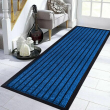 (Blue, 60x180cm) Non Slip Heavy Duty Rubber Mat Hall Hallway Kitchen Runner