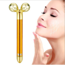 1 Beauty Bar Masajeador facial dorado de 24 quilates, masajeador facial, rodillo el?ctrico 3D y masajeador facial en forma de T, masajeador de brazos,