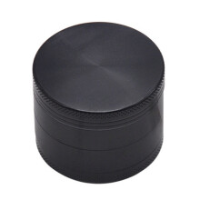 1 schwarze Kräutermühle, Kräuterpollenmühle aus Zinklegierung, für Gewürze, Kräuter, Kaffee, Set mit 40 mm Pollenschaber