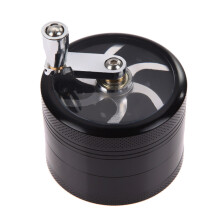 1 manuelle Mühle aus Zinklegierung für Gewürze, Kräuter, Kaffee, 4-teiliges Set mit Schaber, Ø 40 mm (schwarz)