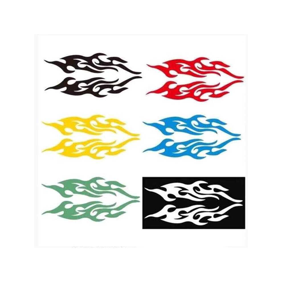 6Pcs Flames Sticker, 19Cm Car Stickers 1 Motorcycle Stickers Helmet Stickers 9469042669421