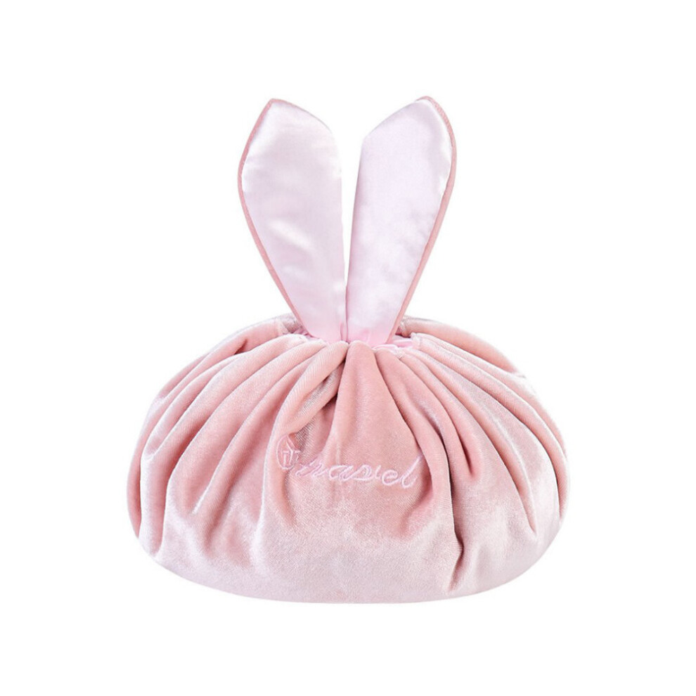 Lifeasy Pink (Pink) 1 Lazy Storage Cosmetic Bag, Drawstring Makeup Pouch, Lovely Lazy Cosmetic Bag, Large Travel Portable Toiletry Bag For Women Girl