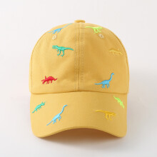 Cappello da sole per bambini giallo, berretto da baseball con dinosauro, estivo, regolabile, per ragazzi e ragazze