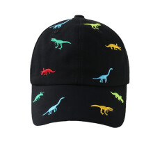 Cappello da sole per bambini nero, berretto da baseball con dinosauro, estivo, regolabile, per ragazzi e ragazze