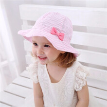 Sombrero para el sol plegable de verano con ala ancha de algod?n suave de color rosa