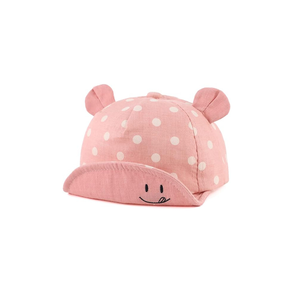 Casquette bébé en coton à pois roses 12 à 24 mois pour fille garçon enfant chapeau de soleil casquette réglable printemps été automne