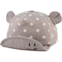 Gorro de algod?n con lunares grises para beb? de 12 a 24 meses para ni?a y ni?o, gorro ajustable para el sol, primavera, verano y oto?o