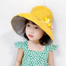Cappellino da baseball giallo-estivo per bambini e bambine - Regolabile - Età 2-6 - Protezione UV