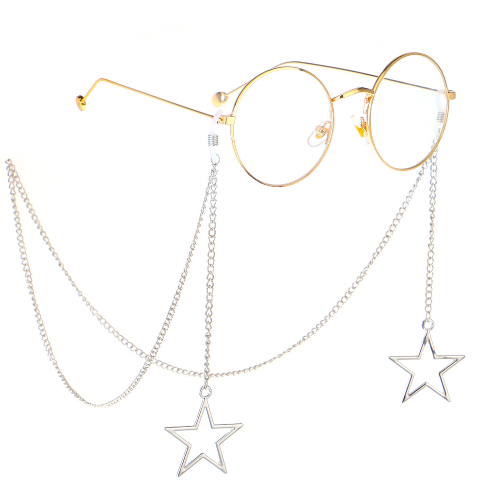 2 Pieces Gold+Silver Glasses Chain, Sunglasses Chain, Universal Fit Glasses Cord, Non-Slip Reading Glasses Chain for Women Men