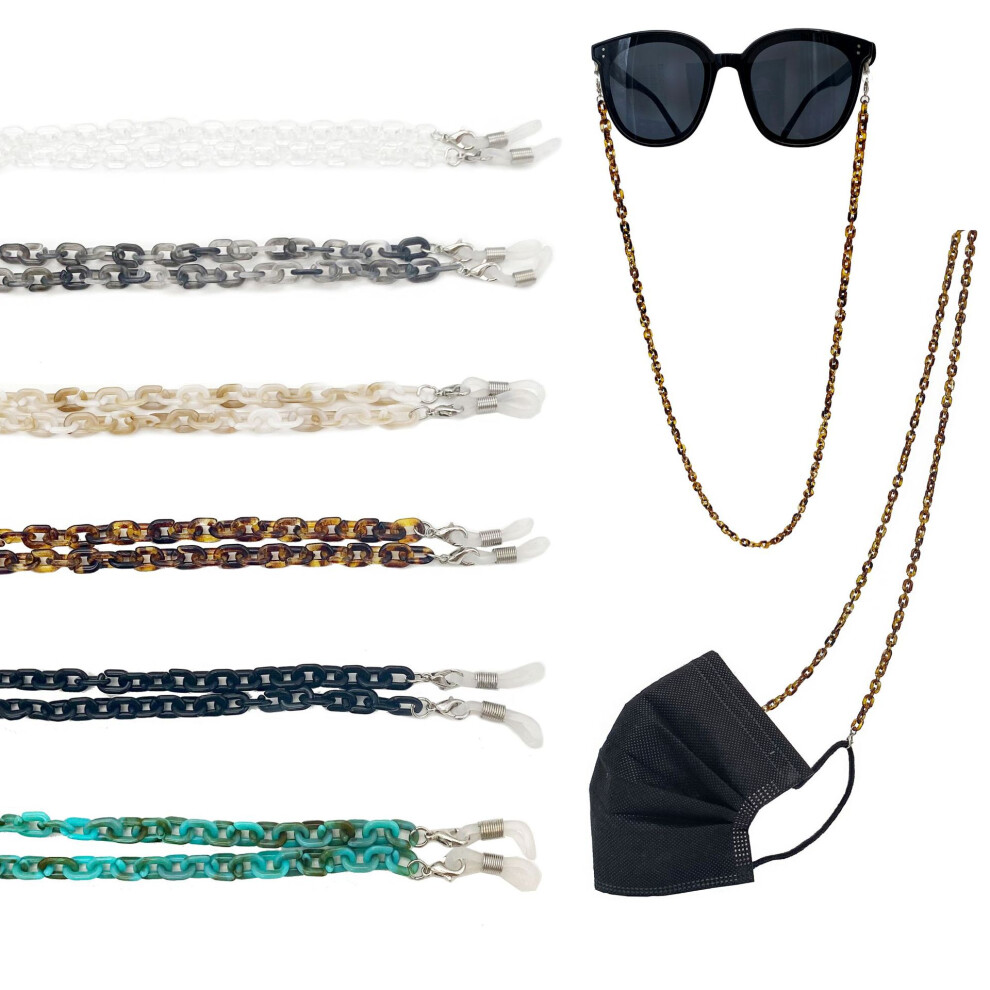 Lifeasy 6 Pieces Beaded Glasses Chain Non-Slip Sunglasses Retainer Cord