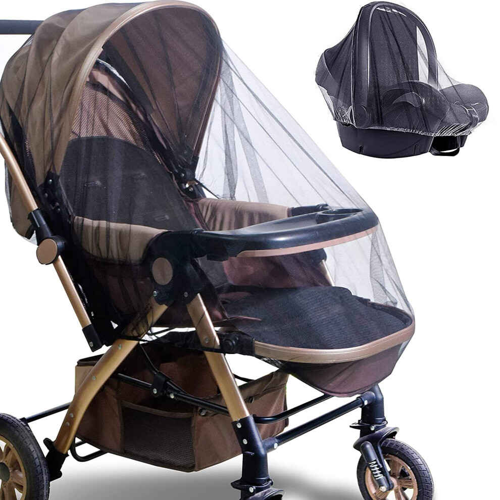 Lifeasy Baby Mosquito Net - Black, Insect Net For Car Seat (E.g. Bebe Confort, Cybex), Elastic Border, Opening For Transport