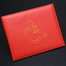 Porta credencial para discapacitados y temporizador rojo, porta credencial de cuero sint?tico, protector de porta credencial, protector de porta crede