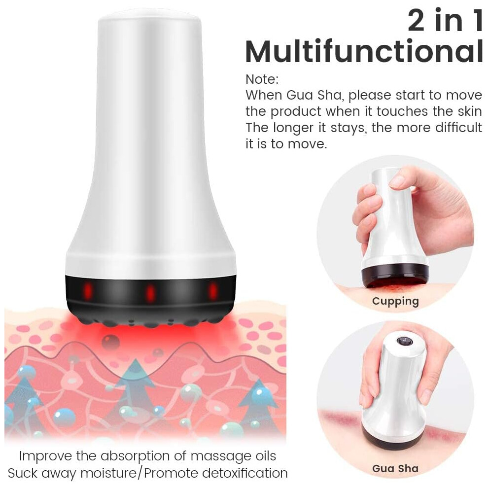 Lifeasy Red Electric Suction Cup-, Gua Sha Massager, Cellublue Massage Anti-Cellulite Suction Cup, Promote Blood Circulation, Relax And Relieve Body, Neck, Leg