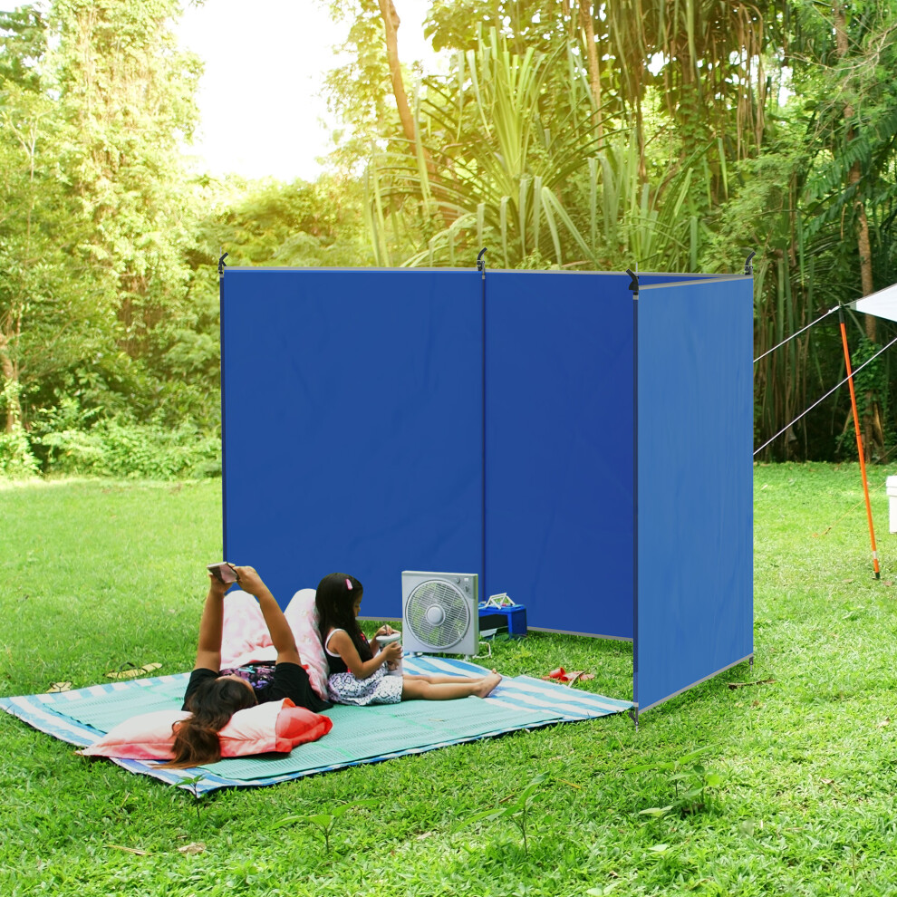Outsunny Camping Windbreak Portable Wind Blocker Privacy Wall, 4.5m x 1.5m