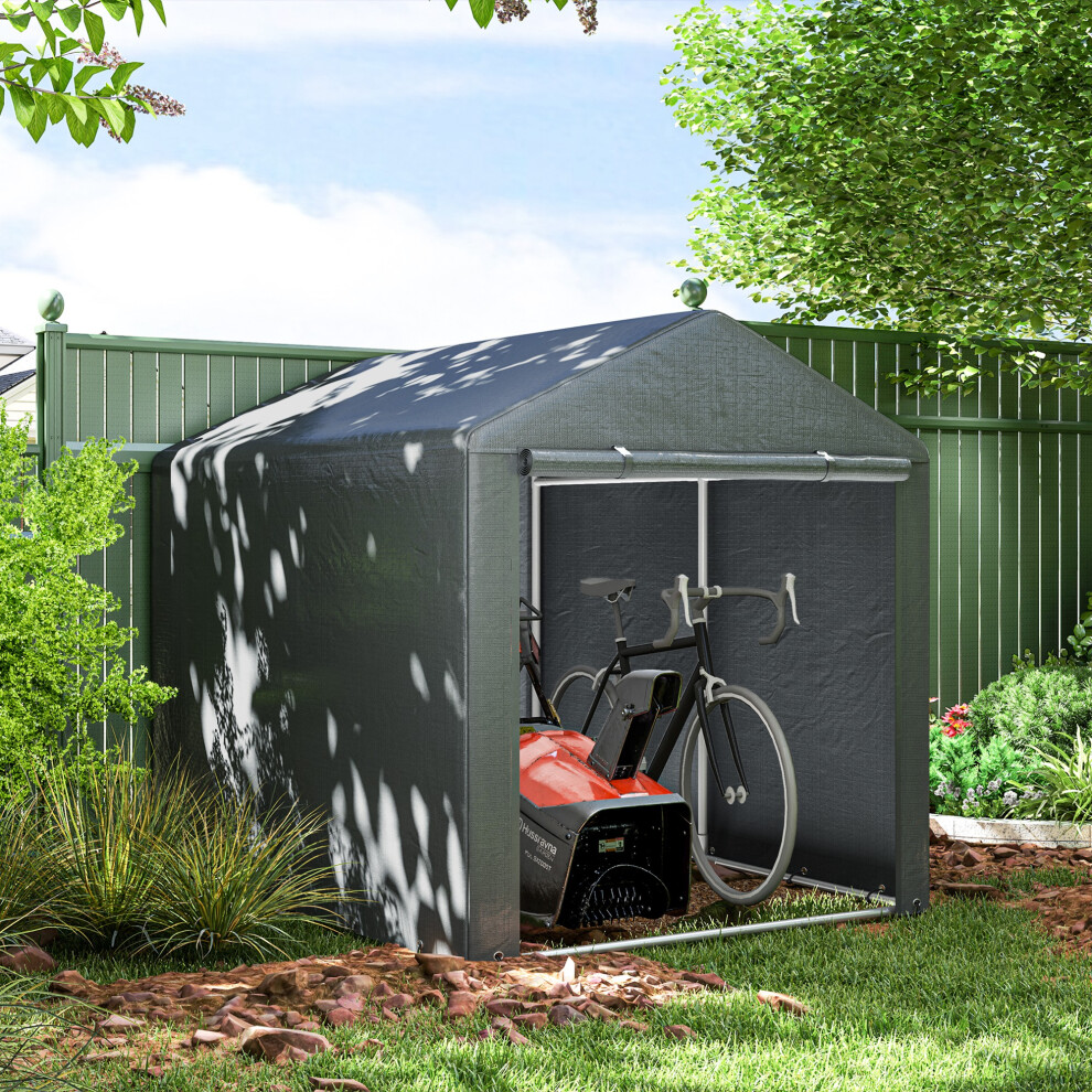 Outsunny Unisex Dark Grey X 2.2M Garden Storage Shed Portable Shed Tent, Size 1.6 - Image 3