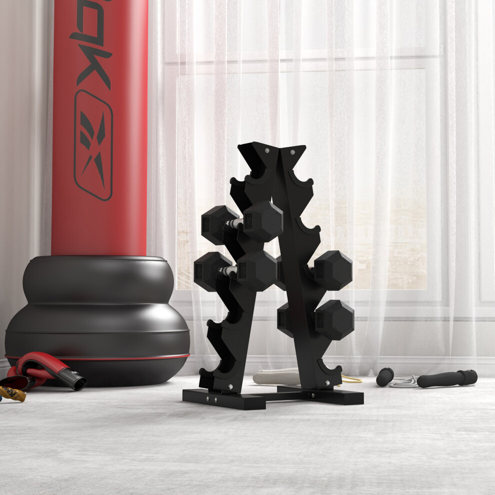 HOMCOM Hexagonal Dumbbells Kit Weight Lifting Exercise for Home Fitness 2x5kg