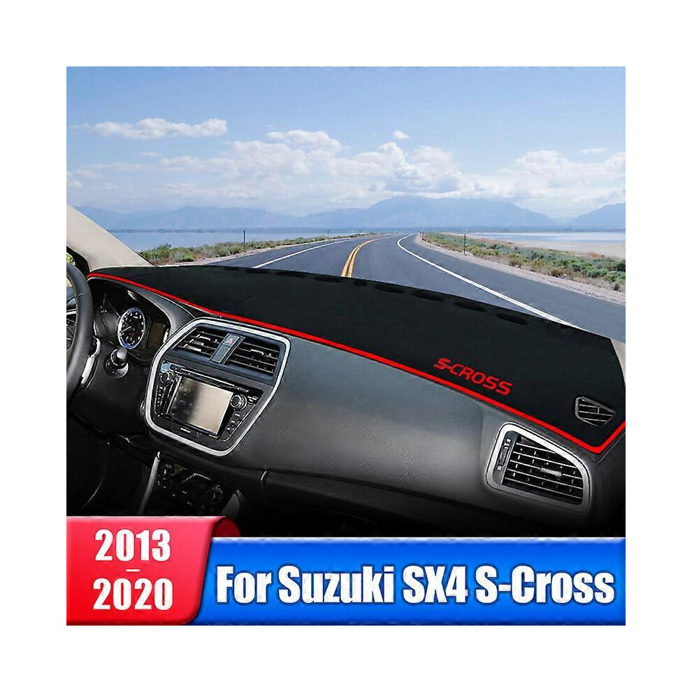 (A Rhd Side) Car Dashboard Cover For Suzuki Sx4 S-Cross 2013 2014 2015 2016 2017 2018 2019 2020 Sx4 Scross Dash Sun Shade Mat Accessories Black 5014561751016