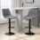 Homcom HOMCOM Set Of 2 Microfibre Retro Tub Bar Stools Metal Frame Footrest Seat Grey 1