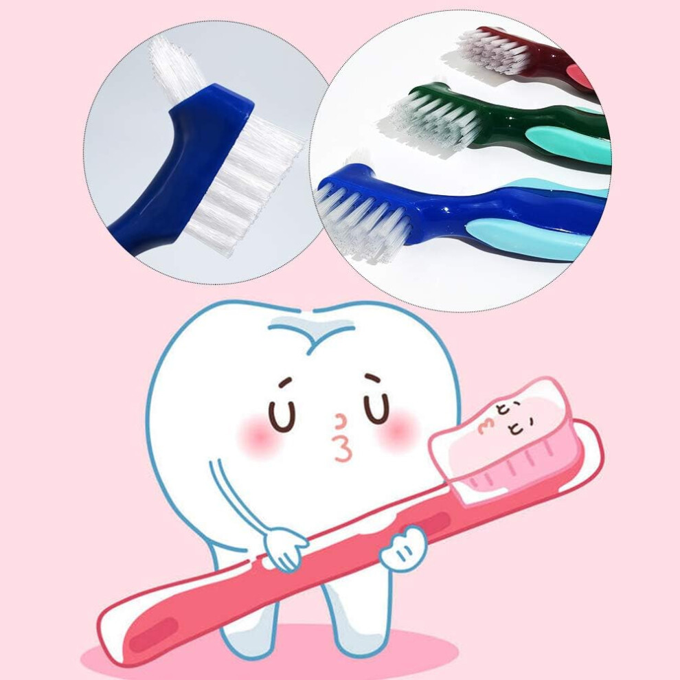 Lifeasy Denture Cleaning Brush, 3 Pcs Denture Brush Denture Cleaner Denture Toothbrush, For False Teeth Cleaning