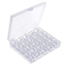Machinespoelen, plastic naaimachinespoelen Universele transparante spoelen met spoelhuis Naaimachine-accessoires (25 stuks, transparant)