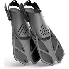 Snorkelvinnen met verstelbare gespen, open hiel, zwemvinnen, reisformaat, korte zwemvinnen voor snorkelen, duiken, zwemmen, volwassenen, mannen en vro
