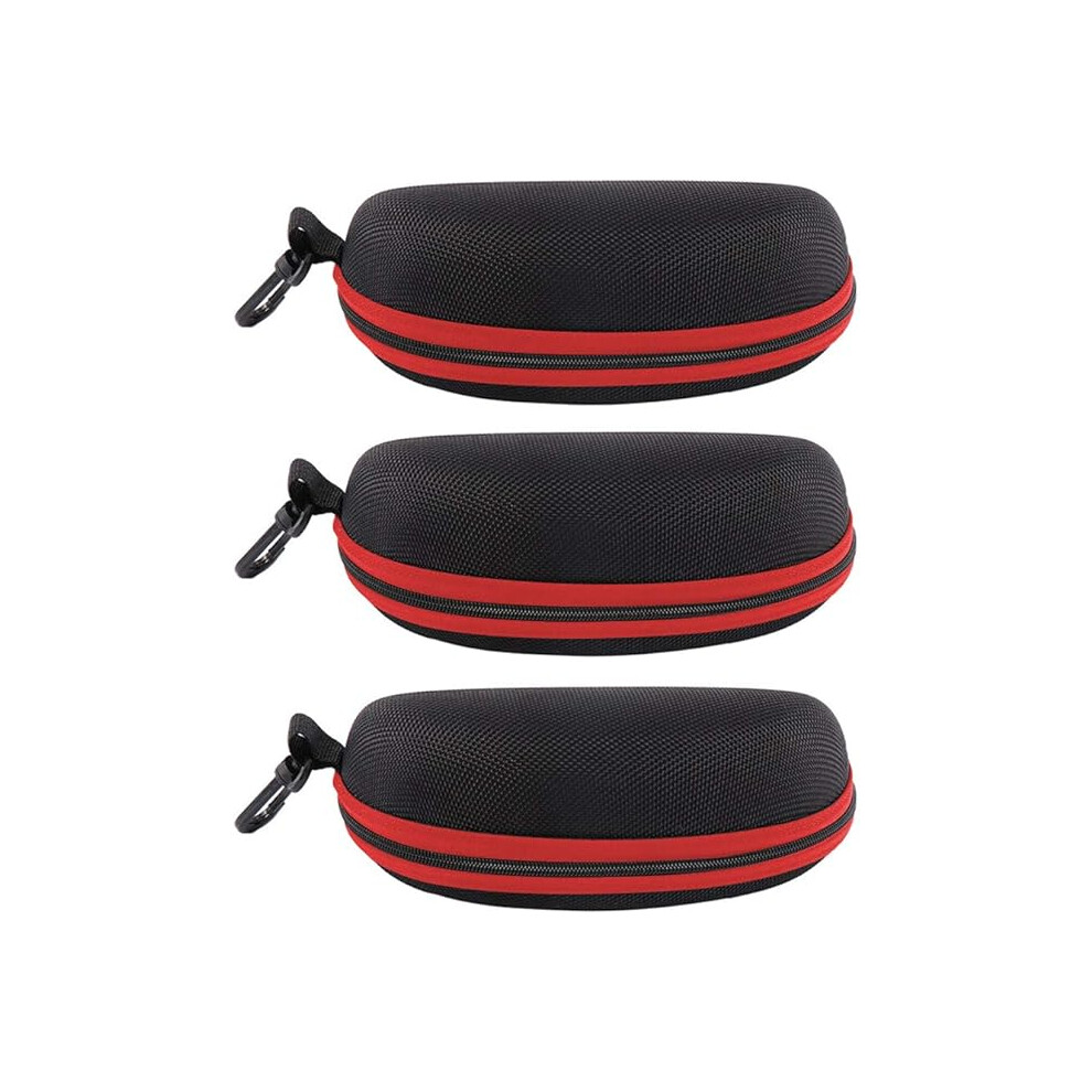 Lifeasy 3Pcs Sunglasses Case Hard Protective Eyewear Eyeglasses Glasses Box With Zip Hook