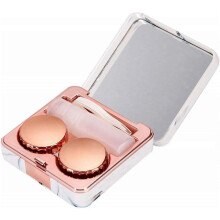 1 estuche para lentes de contacto de m?rmol, estuche para lentes de contacto de viaje, minicaja de belleza, caja complementaria, caja de espejo invisi