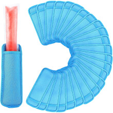 Confezione da 24 sacchetti per ghiaccioli riutilizzabili, antigelo, per ghiaccioli (blu)