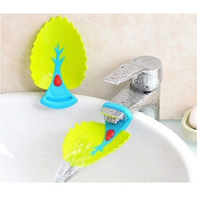Extensor de grifo de agua con forma de hojas de 2 piezas para ni?os peque?os, lavabo para lavarse las manos, tolva de agua con dibujos animados para n