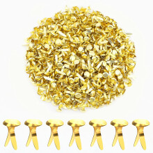 600pcs Metal Paper Fasteners Round Brass Fasteners Split Pins for DIY Crafts Projects, Scrapbooking, Office, 0.67x0.3inch (Gold)
