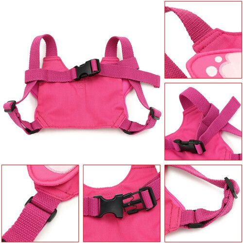 Cintura di sicurezza con ali di farfalla per bambini, con redini, rosa 1