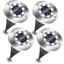 Zonne-energielampen voor buiten, 8 LED-zonne-grondlampen, IP44 waterdichte, op zonne-energie werkende padverlichting, buitenlandschapslamp voor tuinpa